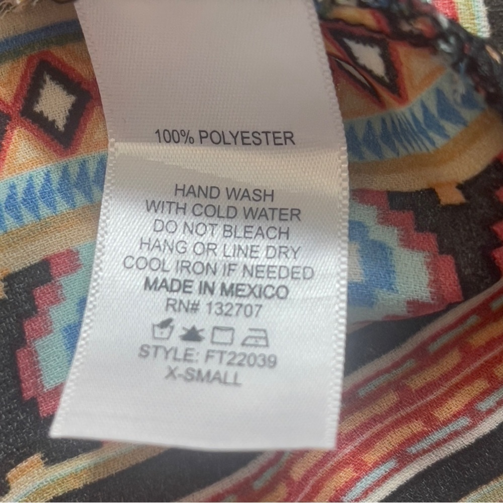 Nabee Aztec Racerback High Low Lightweight Top Extra Small - Picture 5 of 9